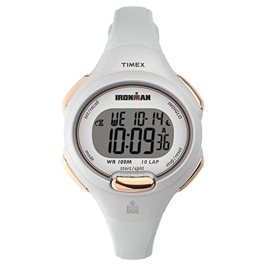 Timex Womens BCRF Ironman Essential 34mm Watch - White Case White Strap Rose-Gold-Tone Accents