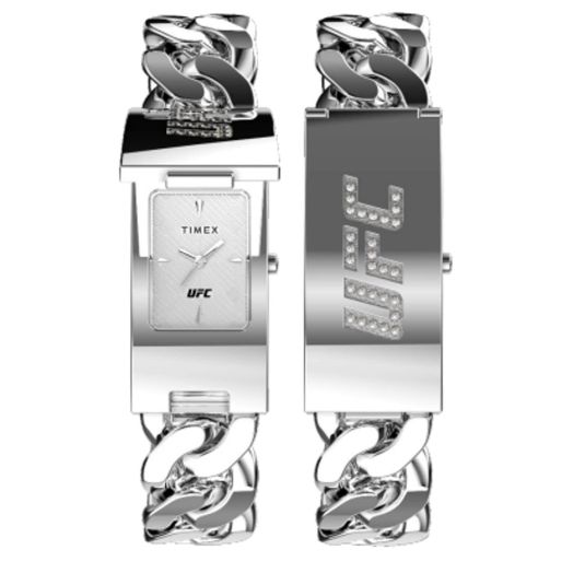 Timex UFC Men's Championship ID 20mm Watch - Silver-Tone Bracelet Silver-Tone Dial Silver-Tone Case