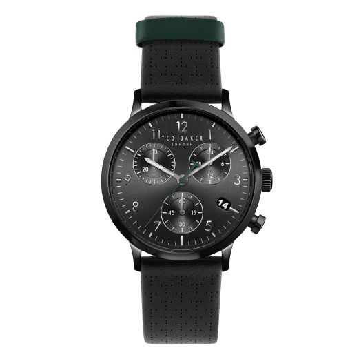 Ted Baker Gents Black Eco-Leather Strap Watch (Model: BKPCSS3029I)