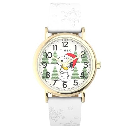 Timex TW2W24100 x Peanuts Snoopy Holiday 34mm Fabric Strap Watch