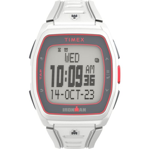 Timex Unisex Ironman T300 42mm Watch - White Strap Digital Dial White Case