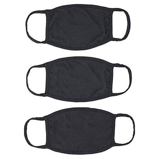 New Republic Cotton 3 Pack Face Masks, Black
