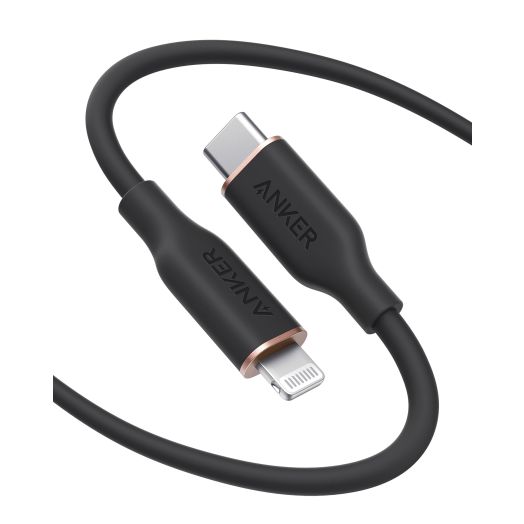 Anker USB-C to Lightning Cable, 641 Cable (Midnight Black, 6ft), MFi Certified, Powerline III Flow Silicone Fast Charging Cable for iPhone 13 13 Pro 12 11 X XS XR 8 Plus (Charger Not Included)