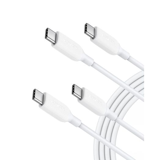 Anker Powerline III USB C to USB C Cable [2 Pack] 100W 6ft, USB 2.0 Type C Charging Cable for MacBook Pro 2020, iPad Pro 2020, iPad Air 4, Galaxy S20 Plus S9, Pixel, Switch, LG V20, and More (White)