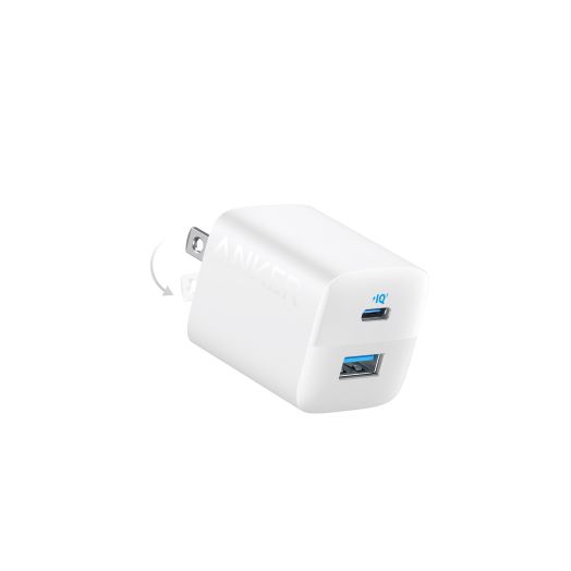 USB C Charger 33W, Anker 323 Charger, 2 Port Compact Charger with Foldable Plug for iPhone 15/15 Plus/15 Pro/15 Pro Max/14/13, Pixel, Galaxy, iPad/iPad Mini and More (Cable Not Included) - White