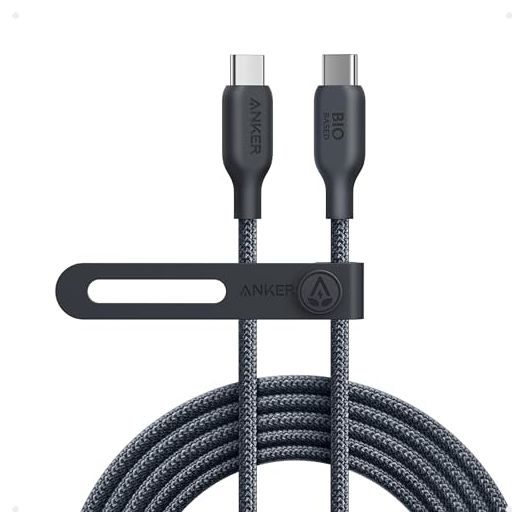 Anker USB C to USB C Cable (240W,10ft), Bio-Braided USB C Charger Cable Fast Charge for iPhone15/15Pro/15Plus/15ProMax, iPad Pro 2020, iPad Air 4, Samsung Galaxy S23+/S23 Ultra