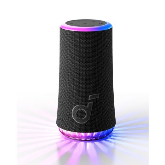 Soundcore Glow Portable Speaker with 30W 360° Sound, Synchronized Radiant Light, 18H Playback, Customizable EQ and Light Show, and IP67 Waterproof