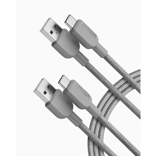 Anker USB C Charger Cable [2 Pack, 6ft], 310 Type C Charger Cable Fast Charging, Braided USB A to USB C Cable for Samsung Galaxy Note 10 Note 9/S10+ S10, LG V30 (USB 2.0, Grey)