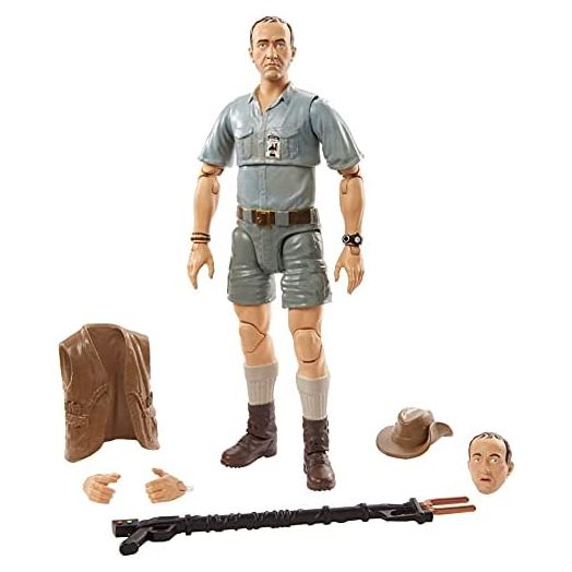 Jurassic World Toys Amber Collection Robert Muldoon 6-in/15.2-cm Action Figure, Swappable Hands & Head, Hat & Dino Shocker Accessories, Collectible Gift for 8 Years Old & Up