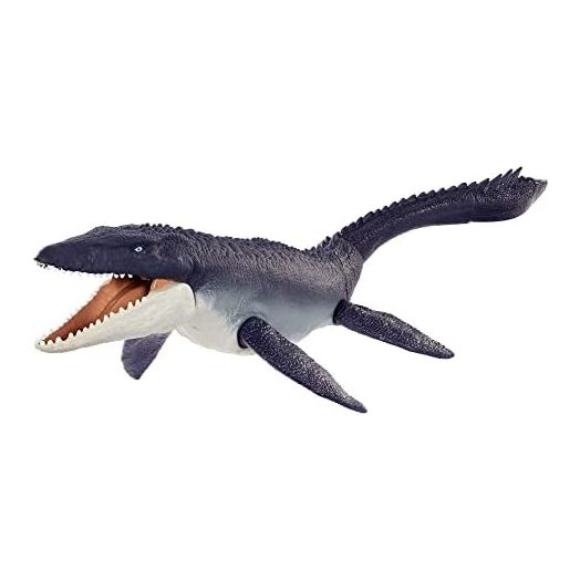 Jurassic World Ocean Protector Mosasaurus Dinosaur Action Figure Sculpted with Movable Joints Made from 1 Pound of Oceanbound Plastic, Kids Toy Ages 4 Years & Older