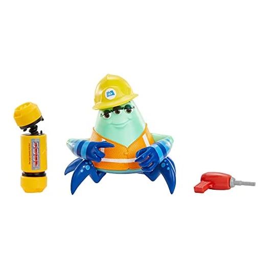 Mattel Pixar Monsters at Work Cutter Action Figure, Collectible Disney Plus Character Toy with Accessories, 4.75-in Tall Posable Authentic Detail, Kids Gift Ages 3 Years & Older
