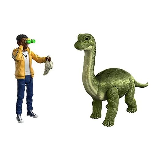 Jurassic World Human & Dino Pack Darius & Baby Brachiosaurus Camp Cretaceous Action Figures, 2 Accessories, Movable Joints, Authentic Sculpting, Gift Ages 4 Year & Older