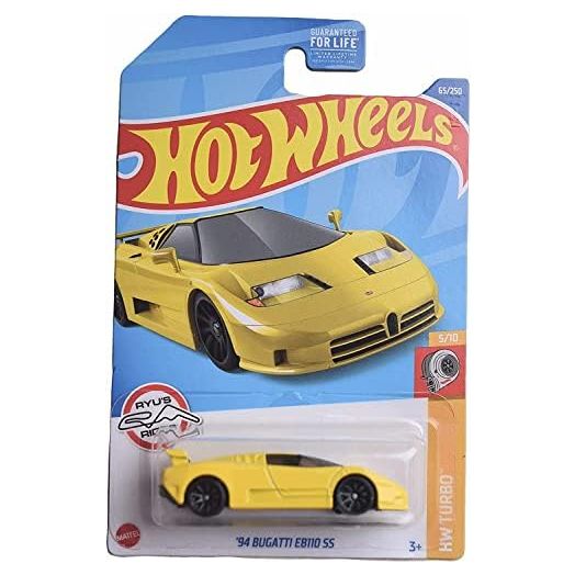 Hot Wheels '94 Bugatti EB110 SS, Turbo 5/10, Yellow