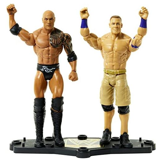 WWE The Rock vs John Cena Championship Showdown 2-Pack 6-inch Action Figures Monday Night RAW Battle Pack for Ages 6 Years Old & Up