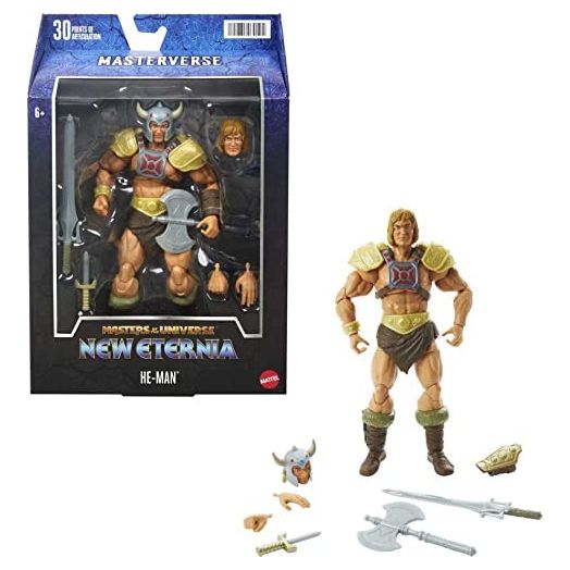 Masters of the Universe Masterverse New Eternia He-Man Action Figure with Accessories, 7-inch Motu Collectible Gift for Fans 6 Years Old & Up