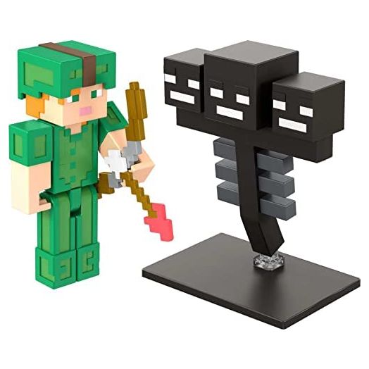 Mattel ??Minecraft Craft-a-Block 2-Pk, Action Figures & Toys to Create, Explore and Survive, Authentic Pixelated Designs, Collectible Gifts for Kids Age 6 Years and Older