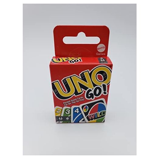 UNO GO! Pocket-Sized Cards for On The Go Play Mini Sized Playing Cards for Travel Stocking Stuffer Birthday Party Kids