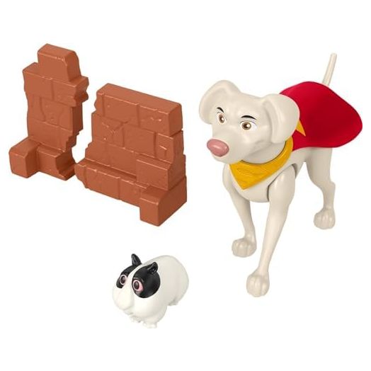 Fisher-Price DC League of Super-Pets Hero Punch Krypto, Figure Set with Dog Character and Accessories for Preschool Pretend Play Ages 3 Years and up