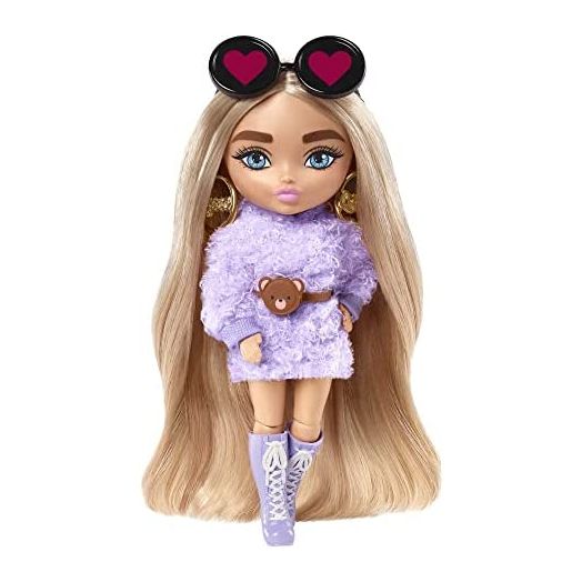 Mattel Barbie Extra Minis Dolls (5.5 inch) in Fashion & Accessories, with Doll Stand