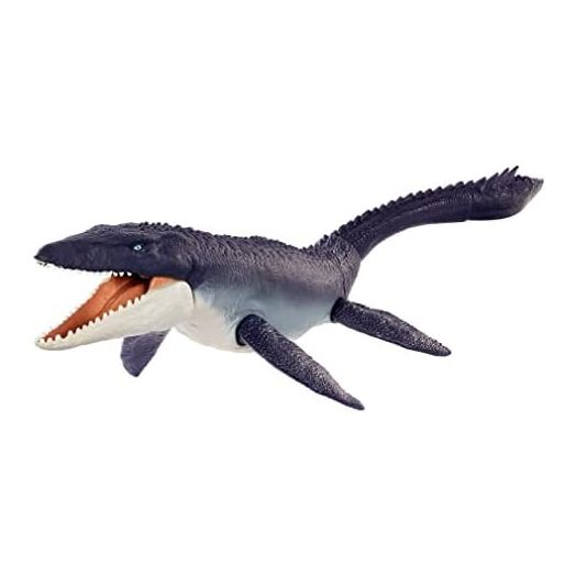 Jurassic World Dominion Ocean Protector Mosasaurus Dinosaur Action Figure from 1 Pound of Recycled Plastic, Movable Joints, Toy Gift with Physical and Digital Play