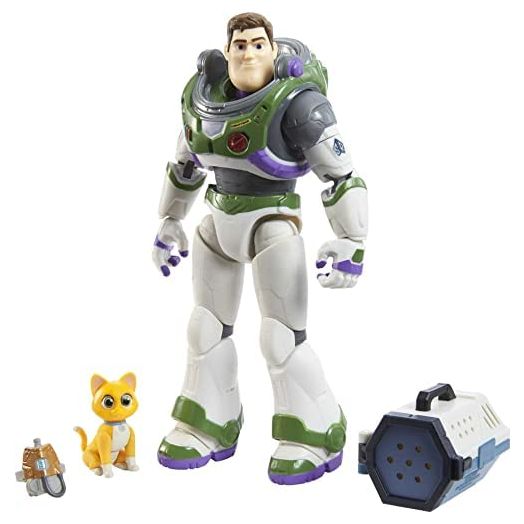 Disney Pixar Lightyear Alpha Class Collector Action Figure, Space Ranger Alpha Buzz Lightyear & Sox 6.75 Inches, 24 Articulated Joints, 6 Years & Up