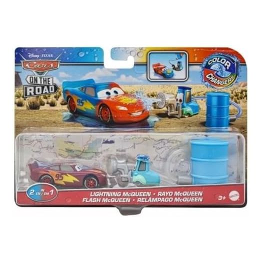 Disney Cars Toys Disney Cars Color Changers 2022 Cars On The Road Lightning McQueen with Guido