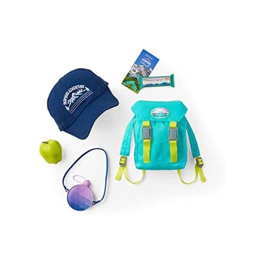 American Girl Corinne Tan Girl of the Year 2022 18-inch Doll Camping Accessories with Backpack and Canteen, For Ages 8+