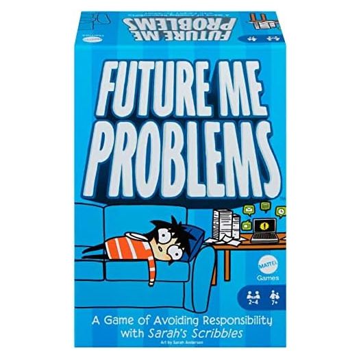 Mattel Games Sarah's Scribbles Future Me Problems Card Game, Funny Family Game for Game Night All About Avoiding Responsibility