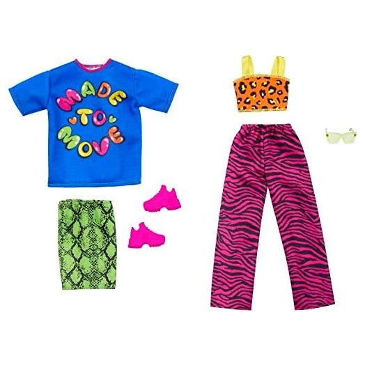 Barbie Clothes, Fashion & Accessories Pack Fashion Dolls, Set Includes 2 Complete Looks with Vibrant Outfits & Styling Pieces
