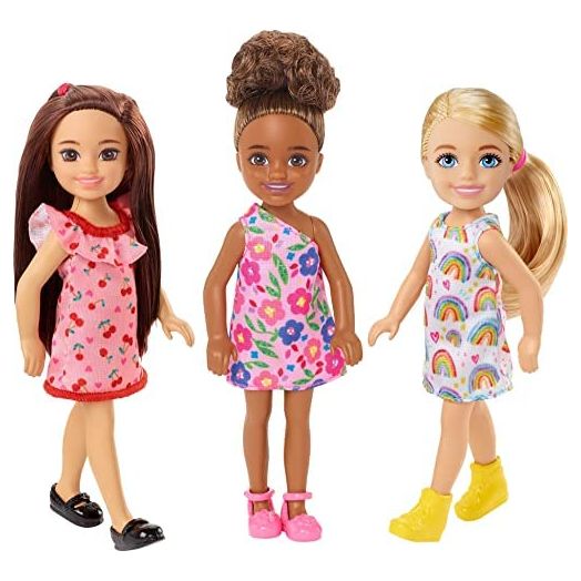 Barbie Chelsea Doll 3-Pack, 3 Chelsea Dolls Wearing Dresses and Shoes, Toy for Kids Ages 3 Years Old & Up [Amazon Exclusive]