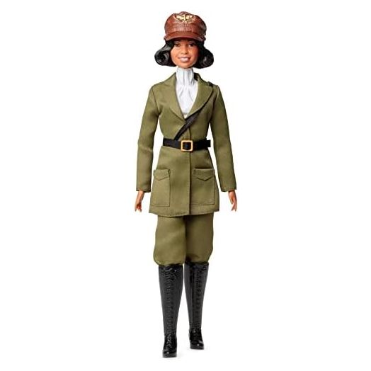 Barbie Inspiring Women Doll, Bessie Coleman Collectible Dressed in Aviator Suit with Helmet and Goggles