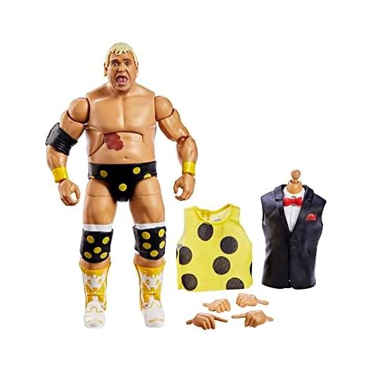 Mattel WWE Dusty Rhodes WrestleMania Elite Collection Action Figure with Accessory & "Mean" Gene Okerlund Build-A-Figure Parts, 6-inch