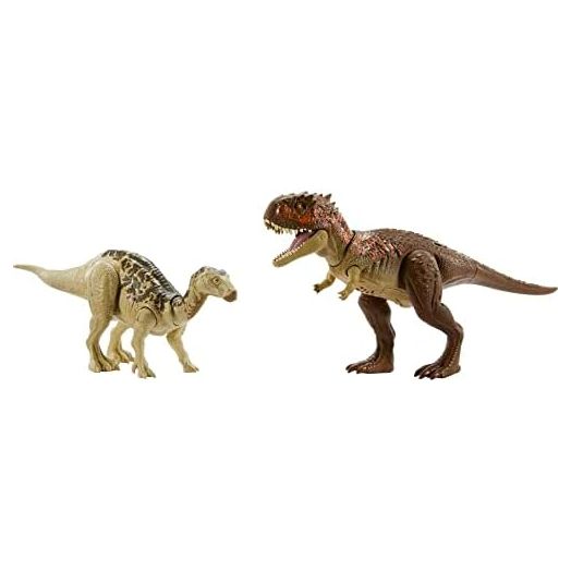 Mattel Jurassic World Survival Instincts Roarin' Battle Pack Set, Roar Strikers Iguanodon & Skorpiovenator Action Figure Toys