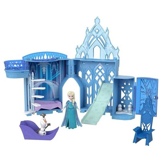 Mattel Disney Frozen Toys, Elsa Ice Palace Storytime Stackers, Castle Doll House Playset with Small Doll & 8 Accessories