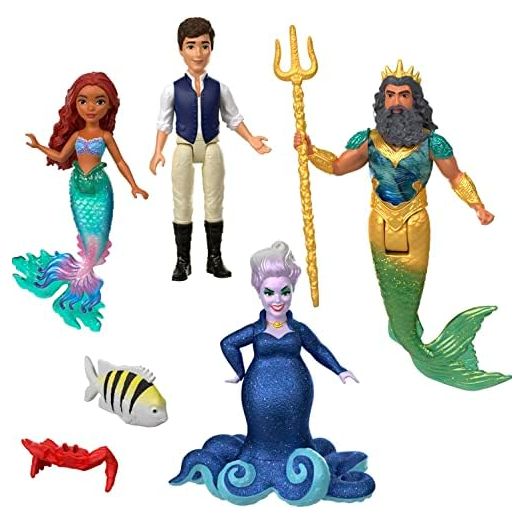 Mattel Disney The Little Mermaid Ariel's Adventures Story Set with 4 Small Dolls and Accessories, Toys Inspired by the Movie