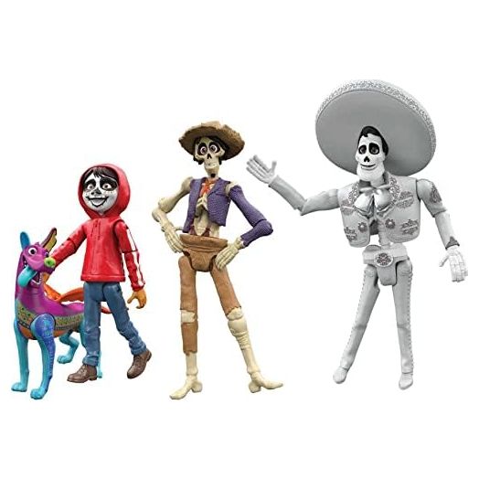 Disney Pixar Coco Storyteller Action Figure Multi-Pack, Miguel Hector Ernesto Dante In the Land of the Dead, Posable Movie Toys