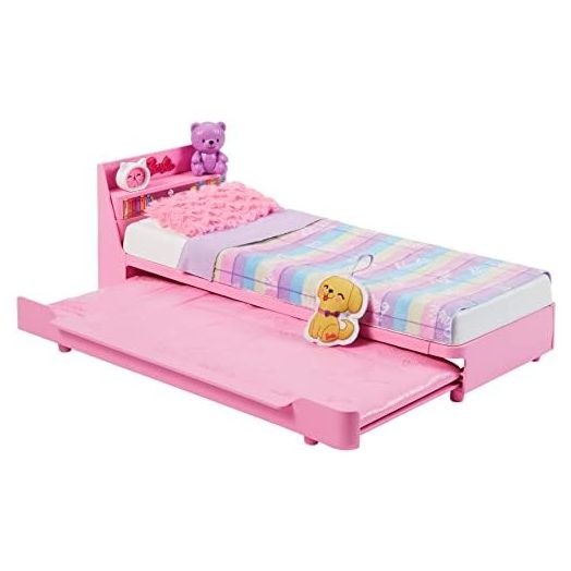 Barbie: My First Barbie Doll House Furniture, Bedtime Playset with Trundle Bed, Plush Puppy & Accessories, Toys for Little Kids, 13.5-inch Scale