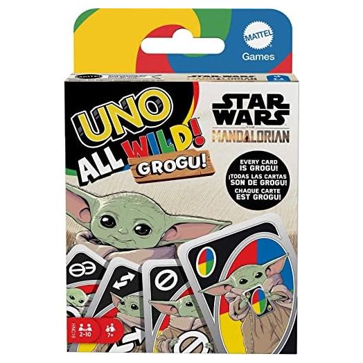 Mattel Games UNO The Mandalorian All Wild Grogu Card Game for Kids & Adults with Grogu Images & Special Rule, 2 to 10 Players