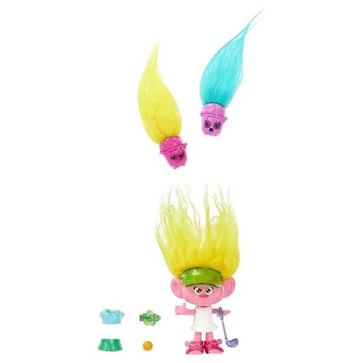 Mattel DreamWorks Trolls Band Together Hair Pops Small Doll, Viva with Removable Clothes & 3 Surprise Accessories