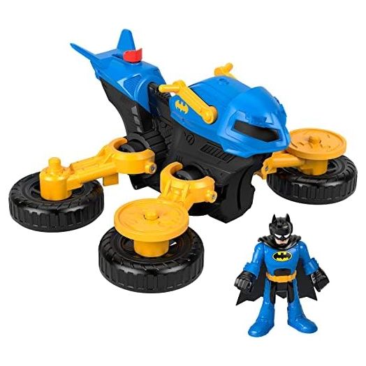 Fisher-Price Imaginext DC Super Friends Batman Toy Poseable Figure & Transforming Batcycle with Projectile Launcher for Preschool Kids Ages 3+ Years