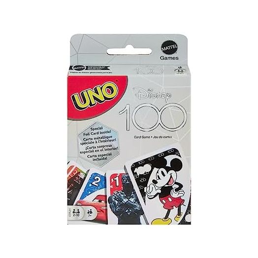 UNO Disney 100 Card Game for Kids, Featuring Disney Characters, Collectible Foil Card
