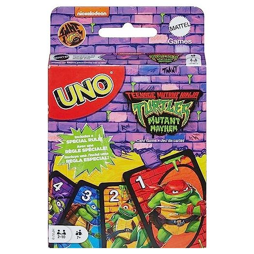 Mattel Games UNO Teenage Mutant Ninja Turtles Mutant Mayhem Card Game for Family Night, Travel & Camping