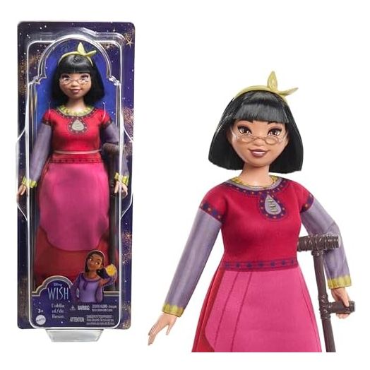 Mattel Disney Wish Toys, Dahlia of Rosas Posable Fashion Doll with Removable Clothes & Accessories, Inspired by the Movie