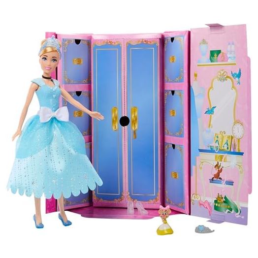 Mattel Disney Princess Cinderella Fashion Doll & Mystery Friend with 12 Surprise Fashions & Accessories, Unboxing Toy