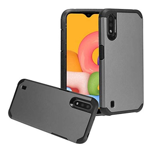 CELZEN - for Samsung Galaxy A01 SM-A015 - Rubberized Hybrid Phone Case - AH2 Gray
