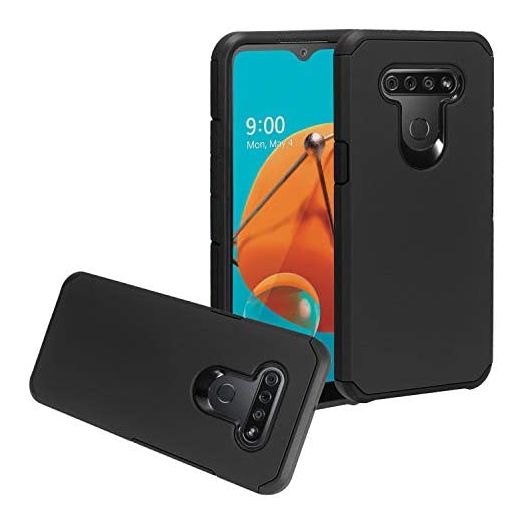 CELZEN - for LG K51, LG Reflect (LM-K500) - Rubberized Hybrid Phone Case - AH2 Black