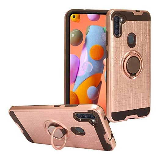 CELZEN - for Samsung Galaxy A11 (SM-A115) - Phone Case w/Ring Stand - RS2 Rosegold