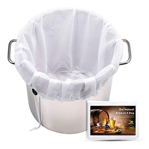 Brew Bags Reusable 3 Pack, Extra Large 26"x22" Fine Mesh Strainer Bag for Home Brewing Hops Grains Wine Beer Making Drawstring Straining Brew in a Bag