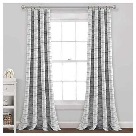 Lush Decor Baby Jungle Adventure Geo Blackout Window Curtain Single Panel, Gray
