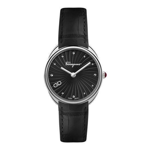 Ferragamo Womens Watches Black 34 mm Cuir Collection